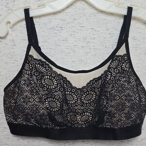 Soma Black Lace Wireless Scoop Neck Bralette